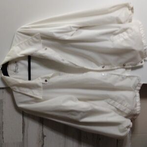 Current Seen snap up vintage windbreaker white flannel lined made in Egypt W 18